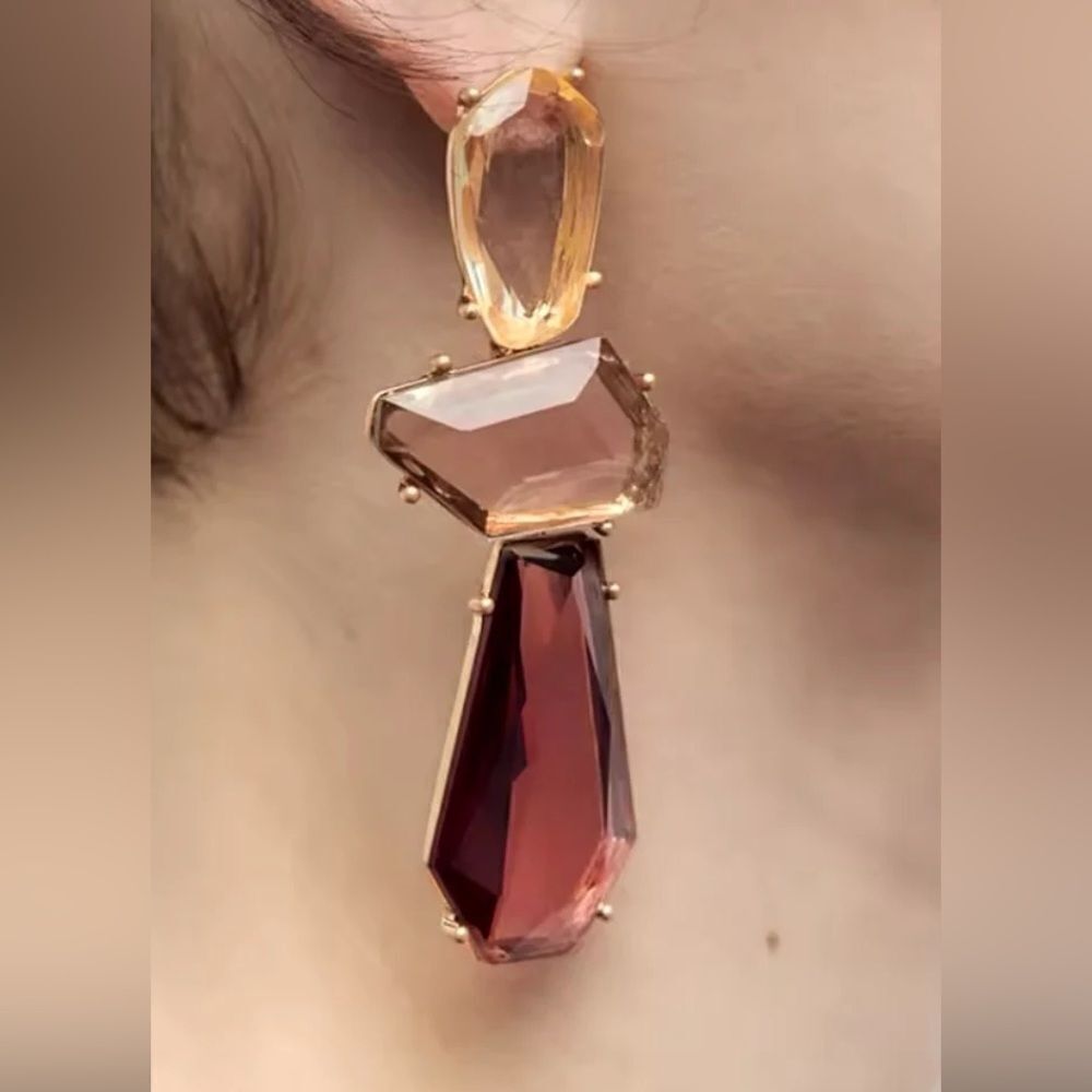 Crystal drop earrings M909